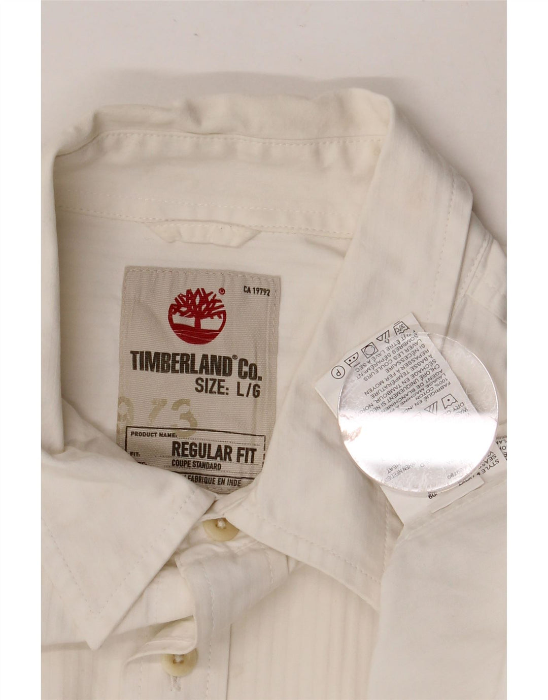 TIMBERLAND Muška košulja standardnog kroja Velika bijela pamučna majica