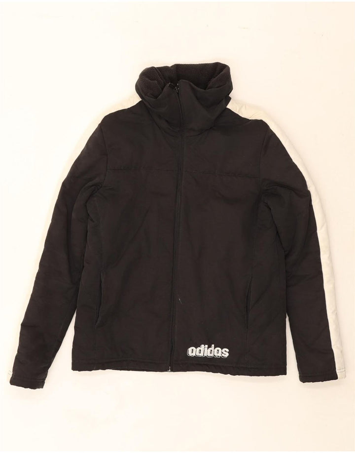 ADIDAS Womens Padded Jacket UK 12 Medium Black Colourblock Polyester Vintage Adidas and Second-Hand Adidas from Messina Hembry 