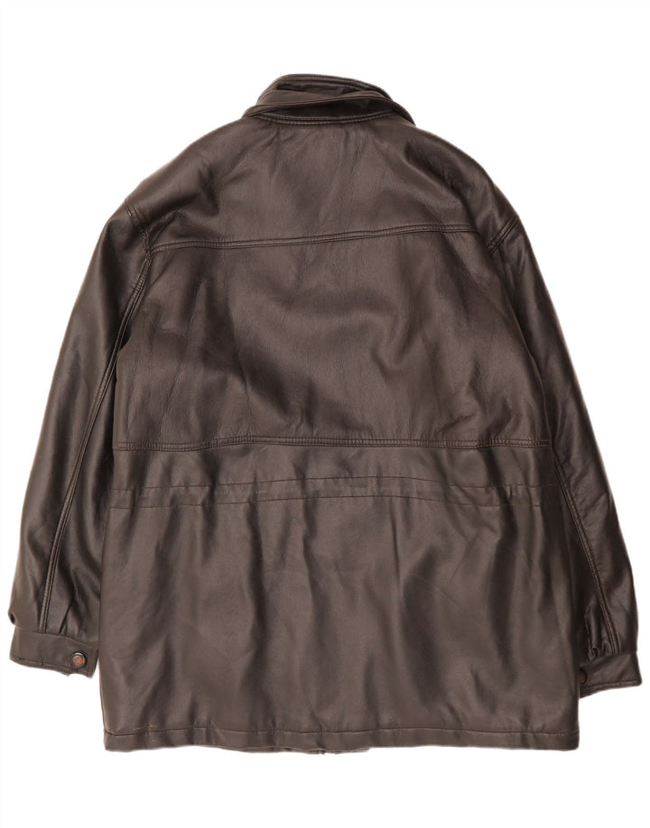 NUTSHELL Muški kožni kaput UK 40 veliki crni