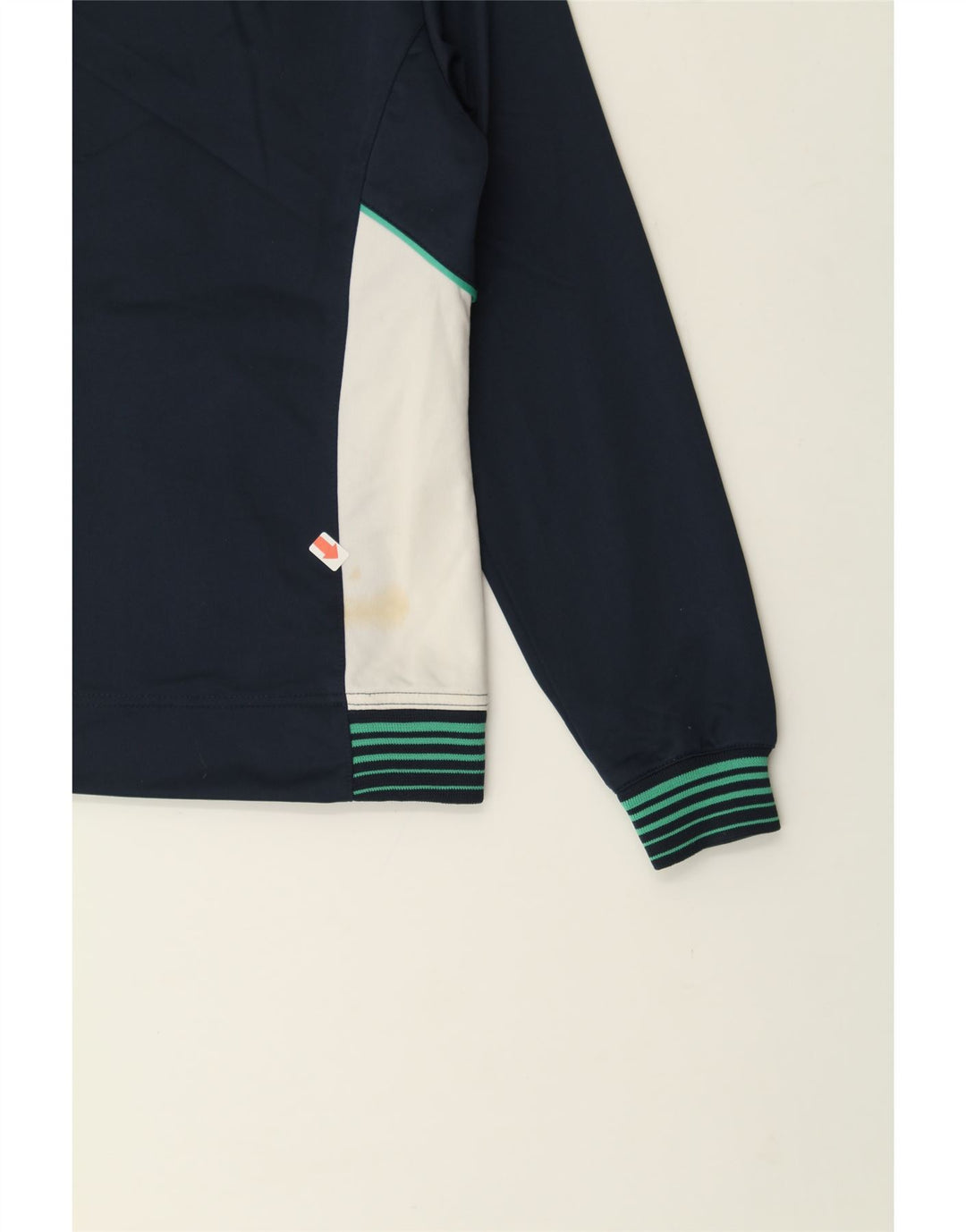 ASICS Womens Tracksuit Top Jacket UK 10 Small Navy Blue Colourblock Vintage Asics and Second-Hand Asics from Messina Hembry 