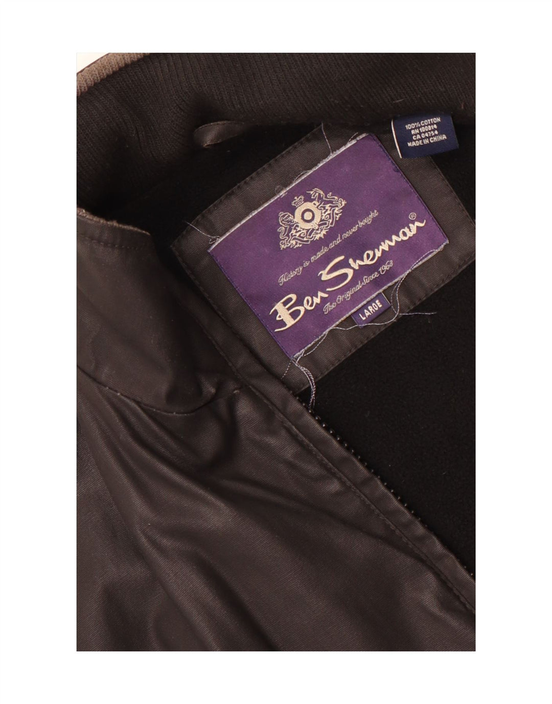Ben Sherman muška grafička bomber jakna UK 40 veliki crni pamuk