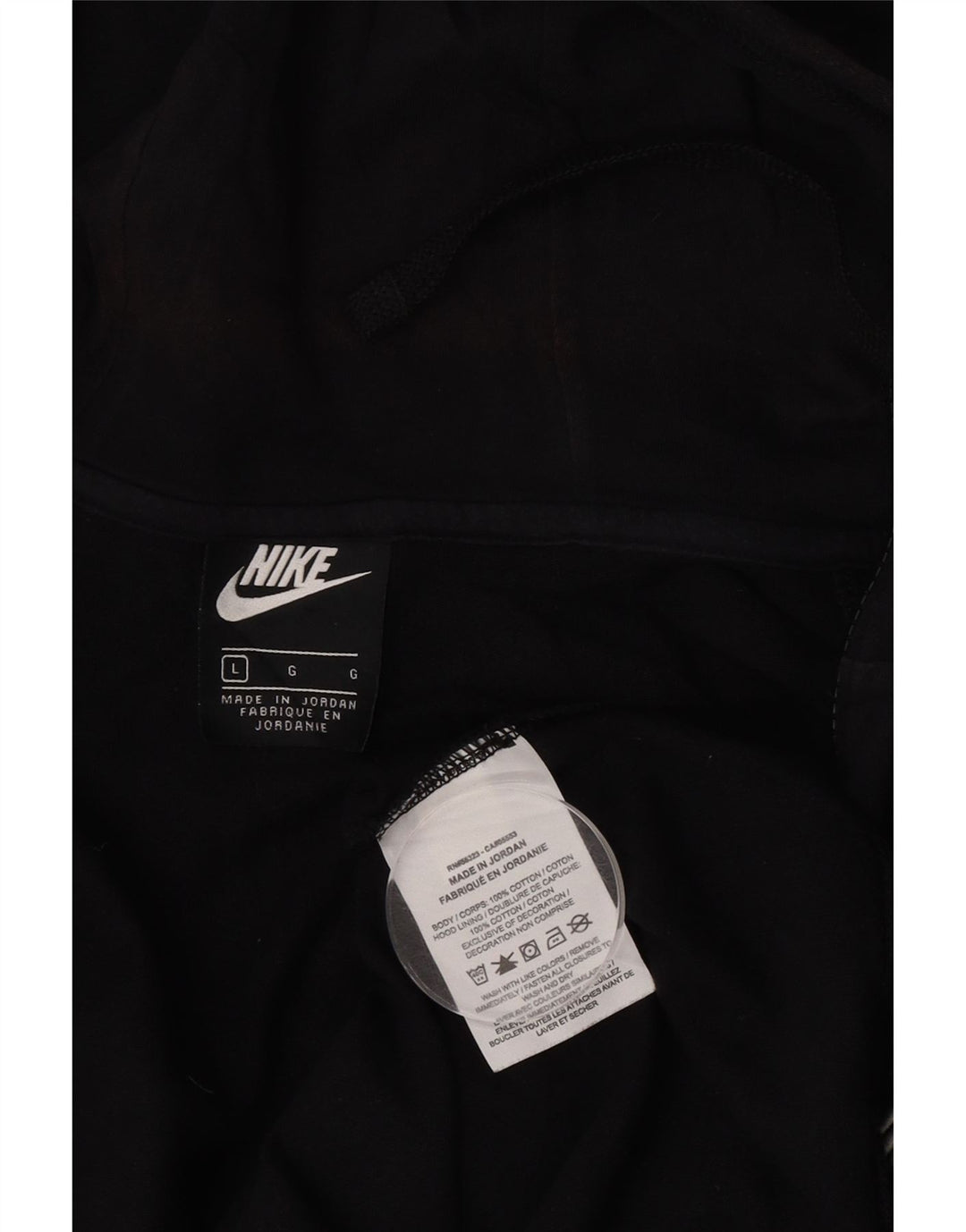 Nike muški pulover s kapuljačom na patentni zatvarač veliki crni pamuk