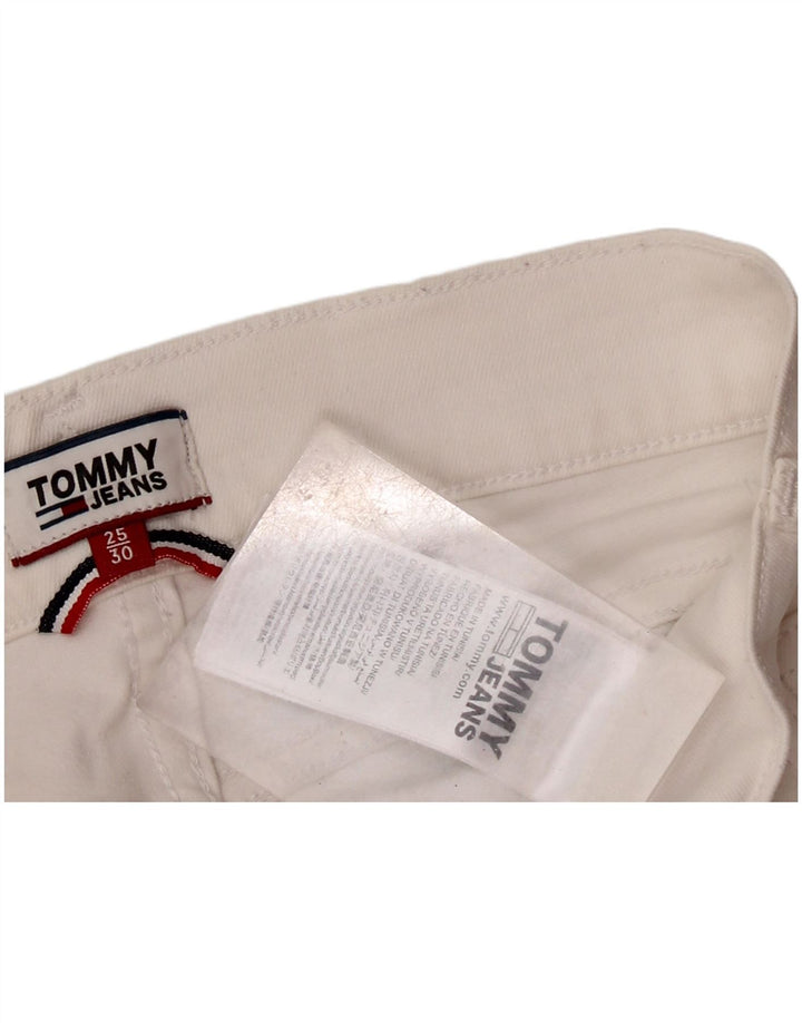 TOMMY HILFIGER Ženske uske traperice srednjeg rasta W25 L25 Bijeli pamuk