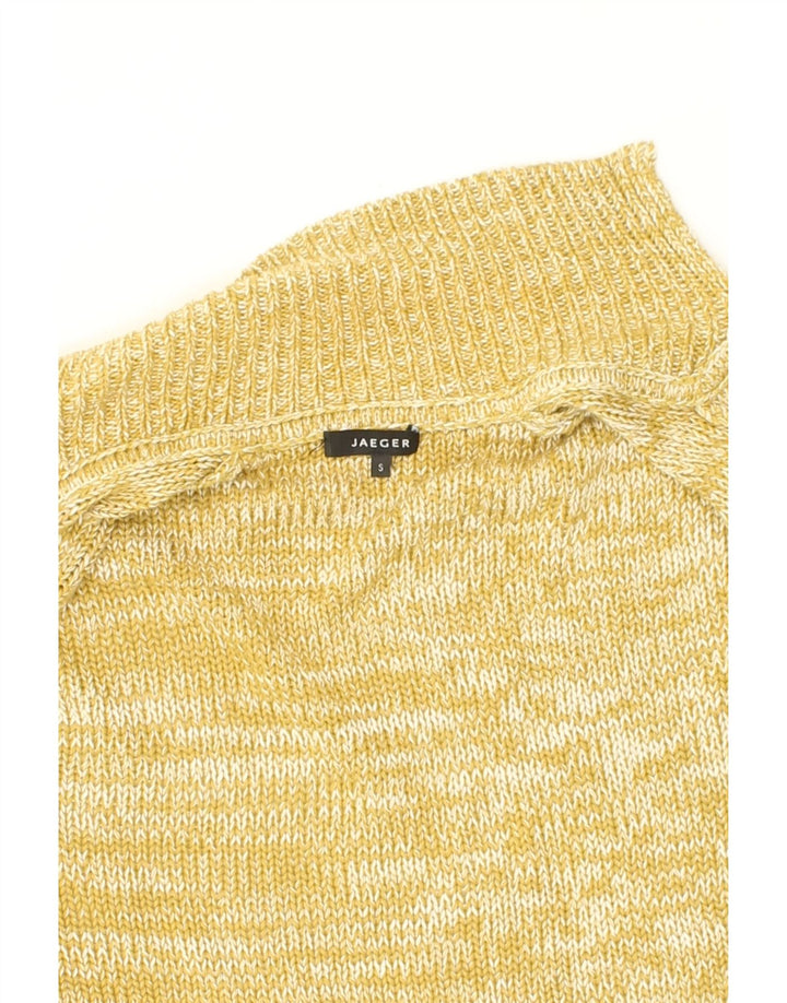 JAEGER Womens Oversized Cardigan Sweater UK 10 Small Yellow Flecked Vintage Jaeger and Second-Hand Jaeger from Messina Hembry 