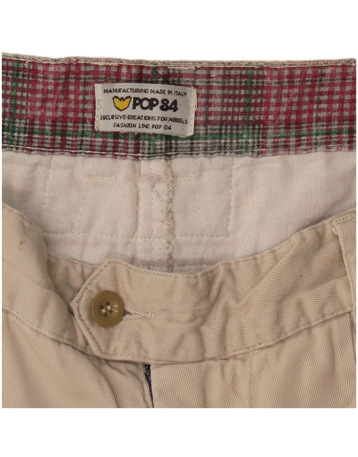 POP 84 Mens Pegged Chino Trousers W30 L32 Beige