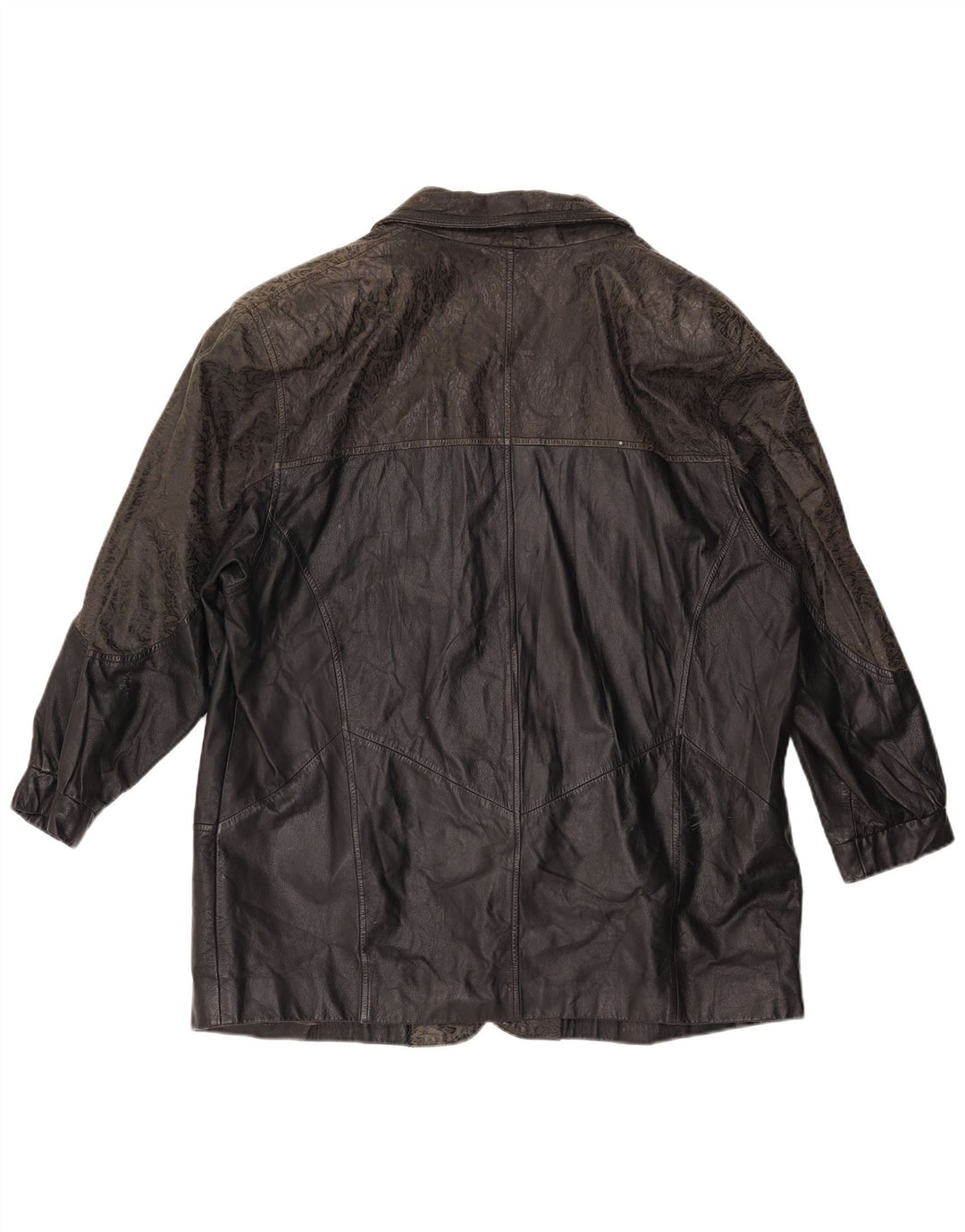 Vintage muška široka kožna jakna IT 46 mala crna koža