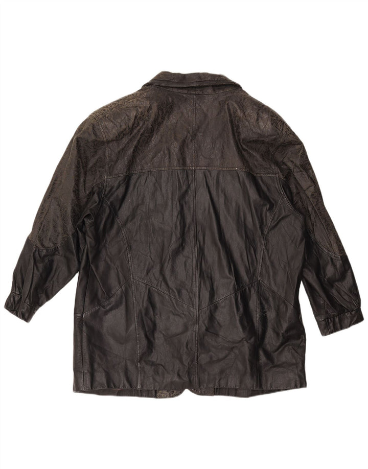 Vintage muška široka kožna jakna IT 46 mala crna koža