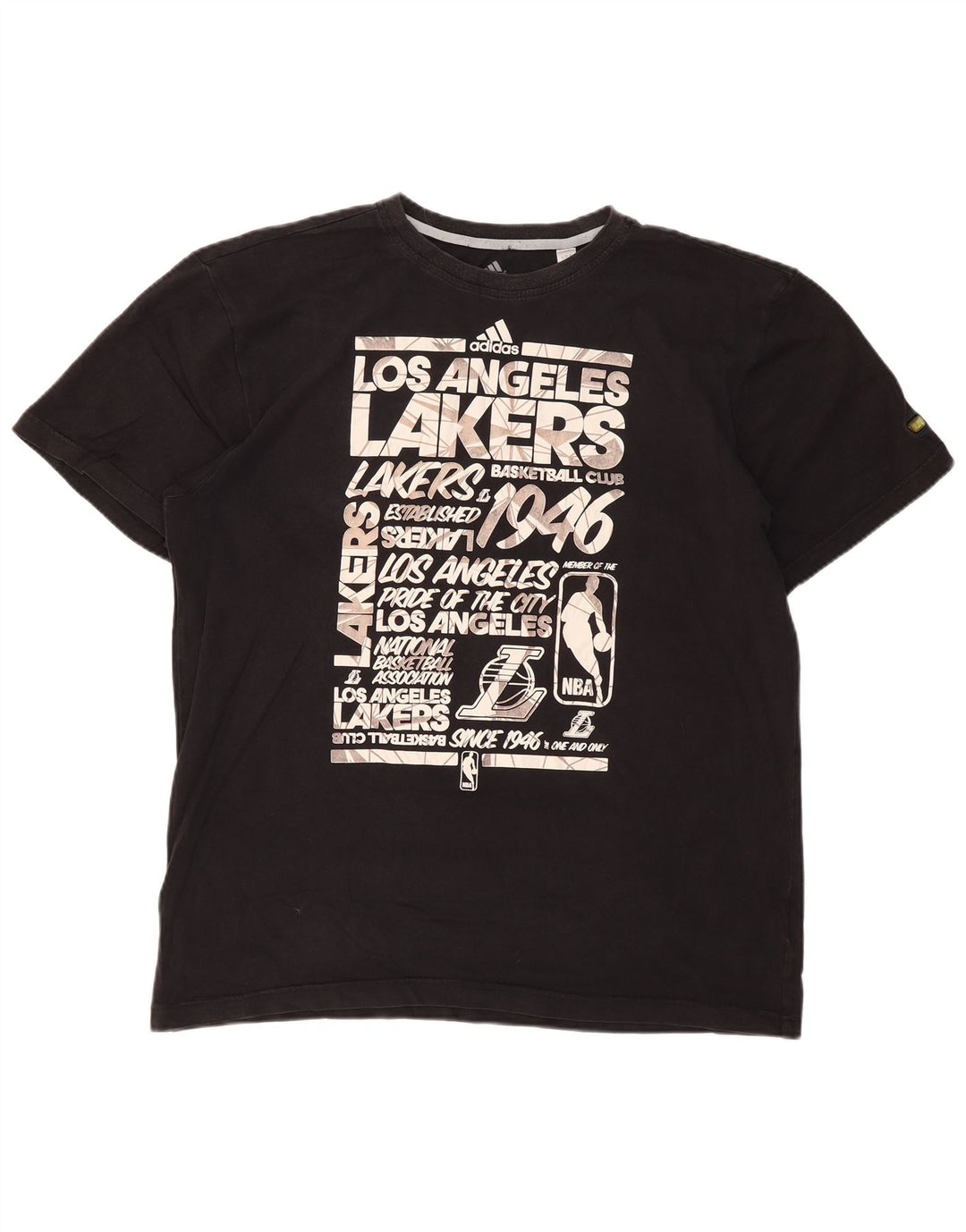 ADIDAS muška majica kratkih rukava s motivima Los Angeles Lakers 2XL crni pamuk