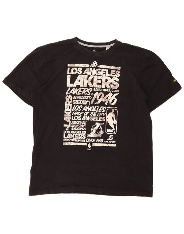 ADIDAS muška majica kratkih rukava s motivima Los Angeles Lakers 2XL crni pamuk