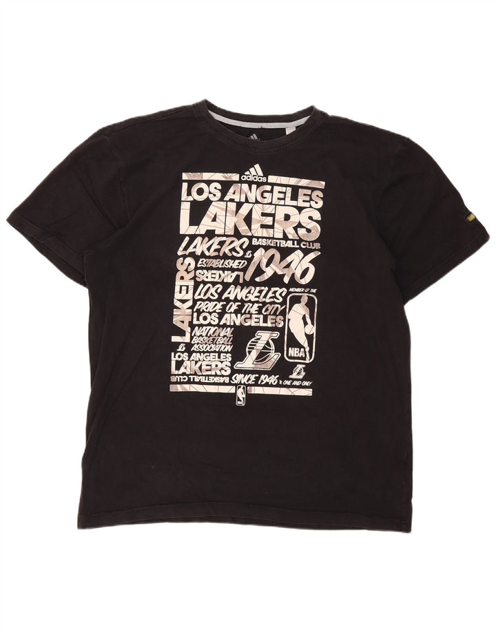 ADIDAS muška majica kratkih rukava s motivima Los Angeles Lakers 2XL crni pamuk