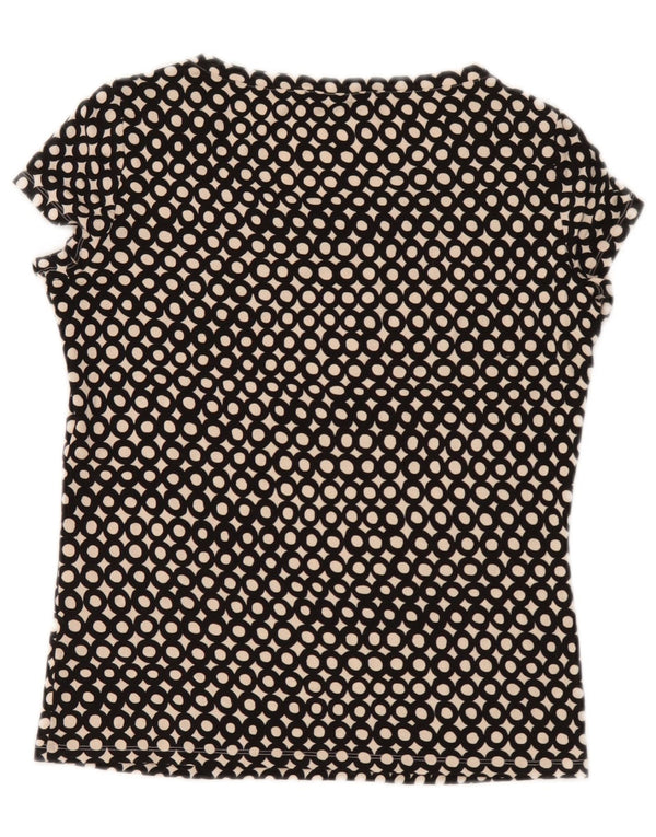 Max Mara gornji dio ženske vikend bluze UK 10 Mala crna točkasta viskoza