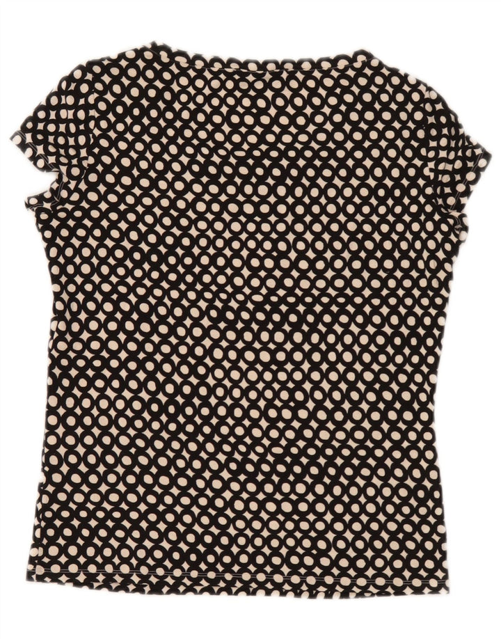 Max Mara gornji dio ženske vikend bluze UK 10 Mala crna točkasta viskoza