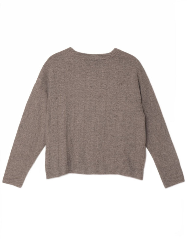 Marks & Spencer ženski veliki džemper s veznim izrezom UK 10 Small Gray