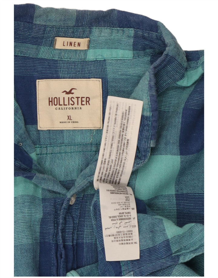Hollister muška košulja XL plavo karirano platno