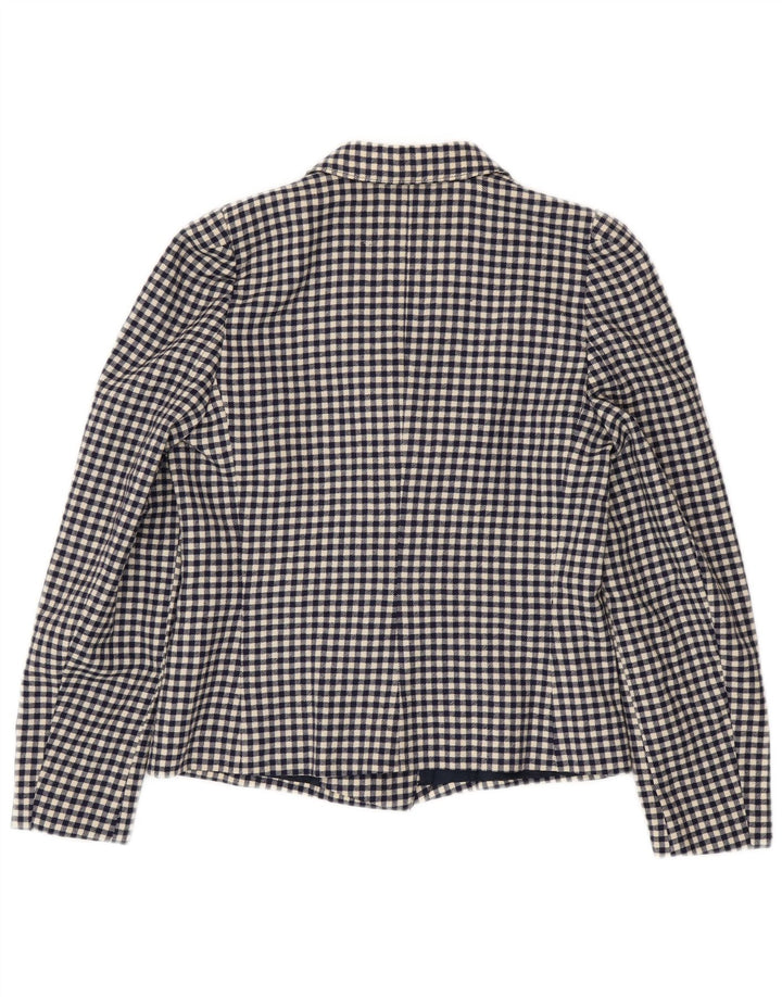 Vintage ženski sako s dvostrukim kopčanjem IT 42 Srednje tamnoplavi gingham