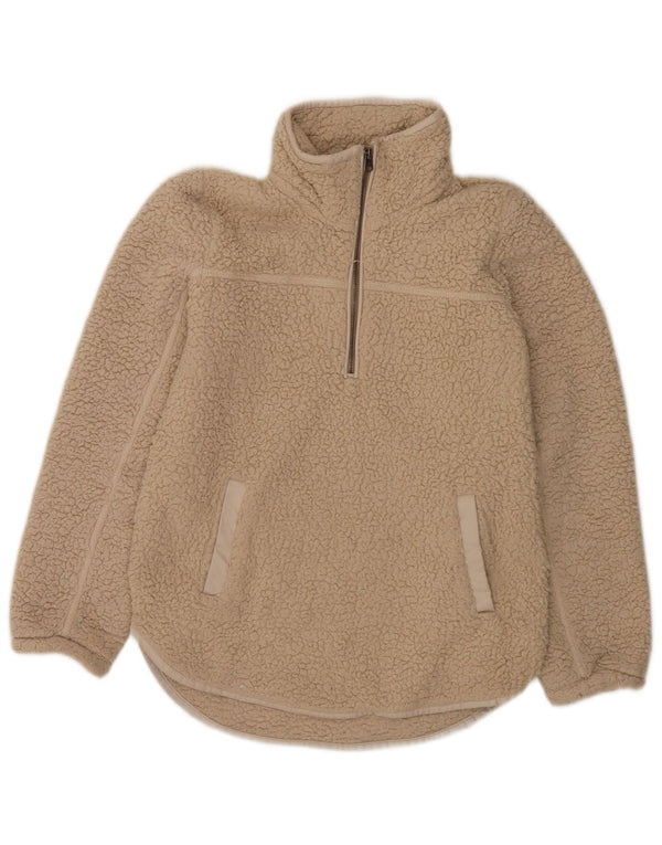 Abercrombie & Fitch ženski džemper od flisa s patentnim izrezom UK 10 Small Beige