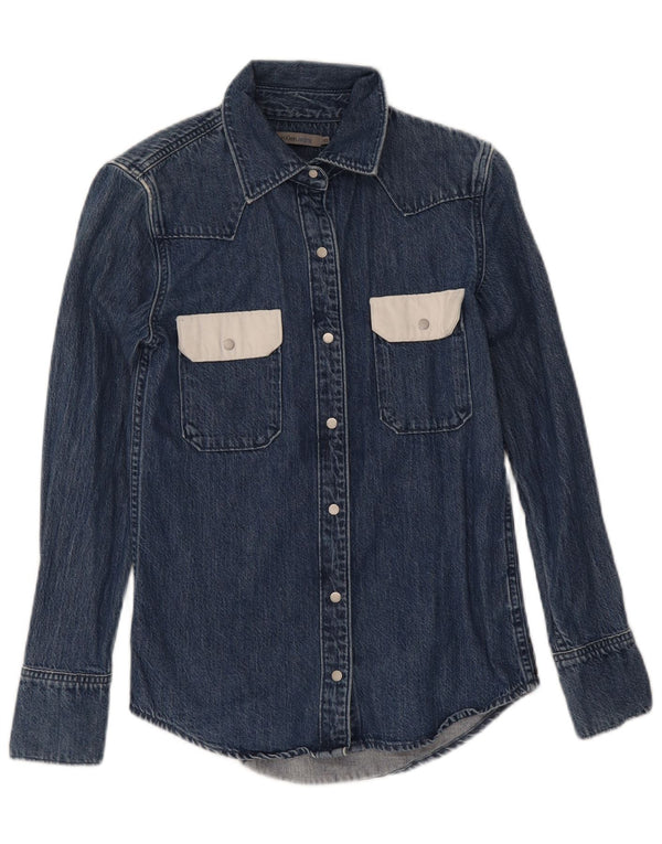 Calvin Klein Jeans Ženska traper košulja UK 6 XS Tamnoplava Pamuk u blokovima boja