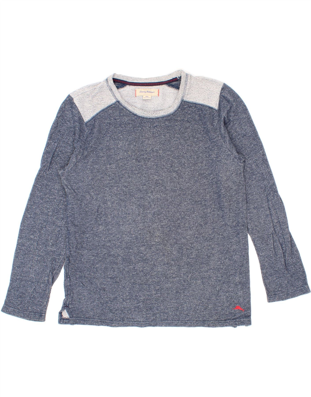 TOMMY BAHAMA Mens Sweatshirt Jumper Medium Blue Colourblock Cotton Vintage Tommy Bahama and Second-Hand Tommy Bahama from Messina Hembry 