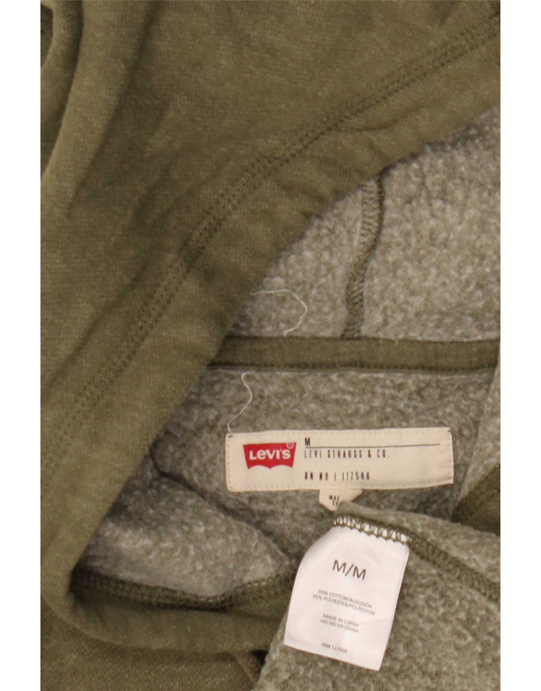 Levi's muška majica s kapuljačom s kapuljačom, srednji kaki pamuk