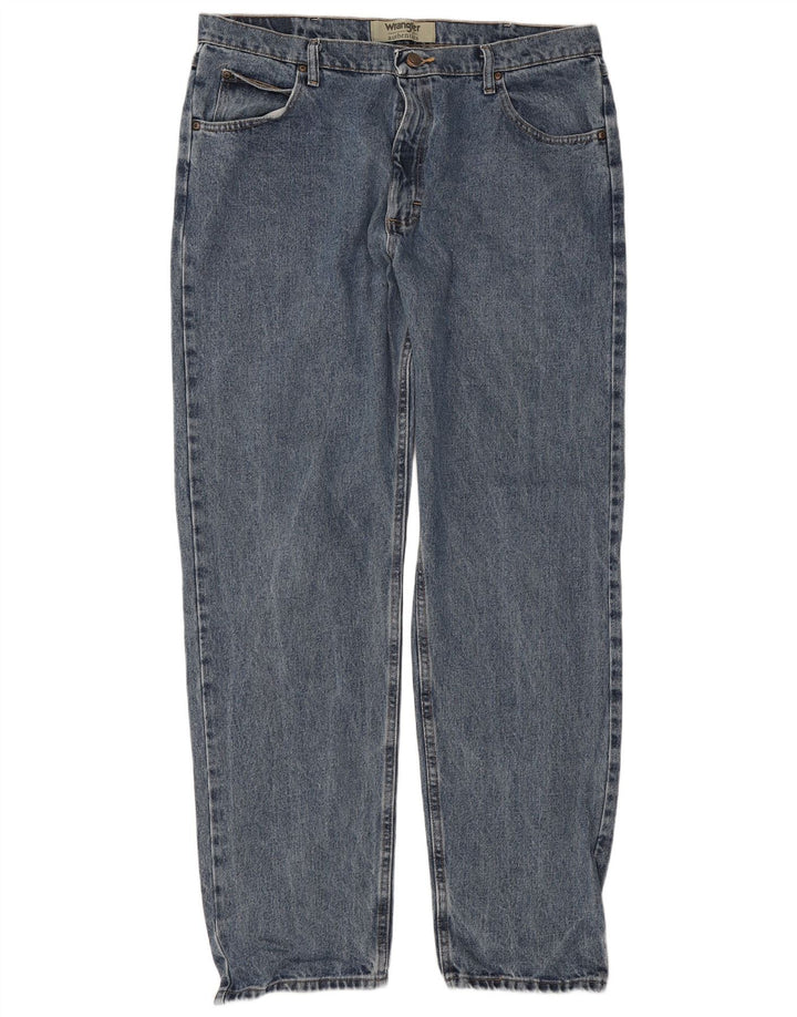 Wrangler muške ravne traperice W38 L34 plavi pamuk