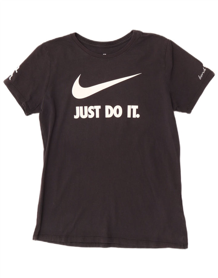 Nike muška majica atletskog kroja srednje crne boje pamuka