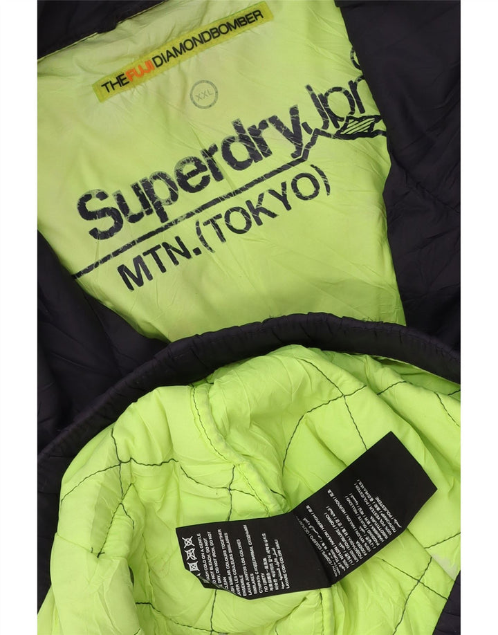 Superdry muška podstavljena jakna UK 44 2XL tamnoplavi poliester