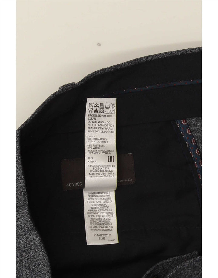 Marks & Spencer muške uobičajene hlače W40 L31 plavi poliester