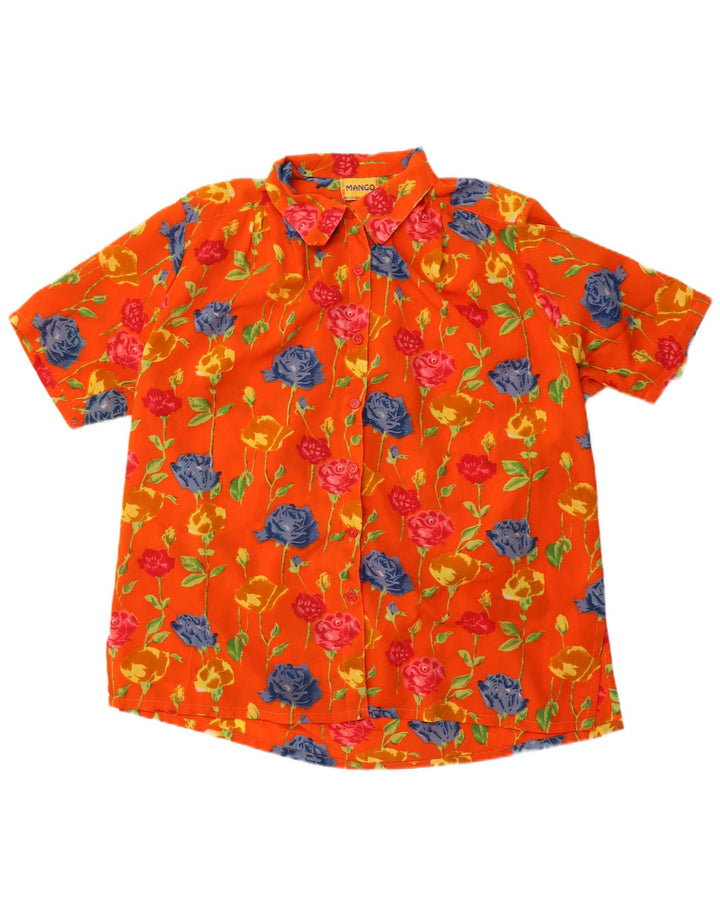 Mango ženska velika košulja kratkih rukava UK 16 velika narančasta cvjetna