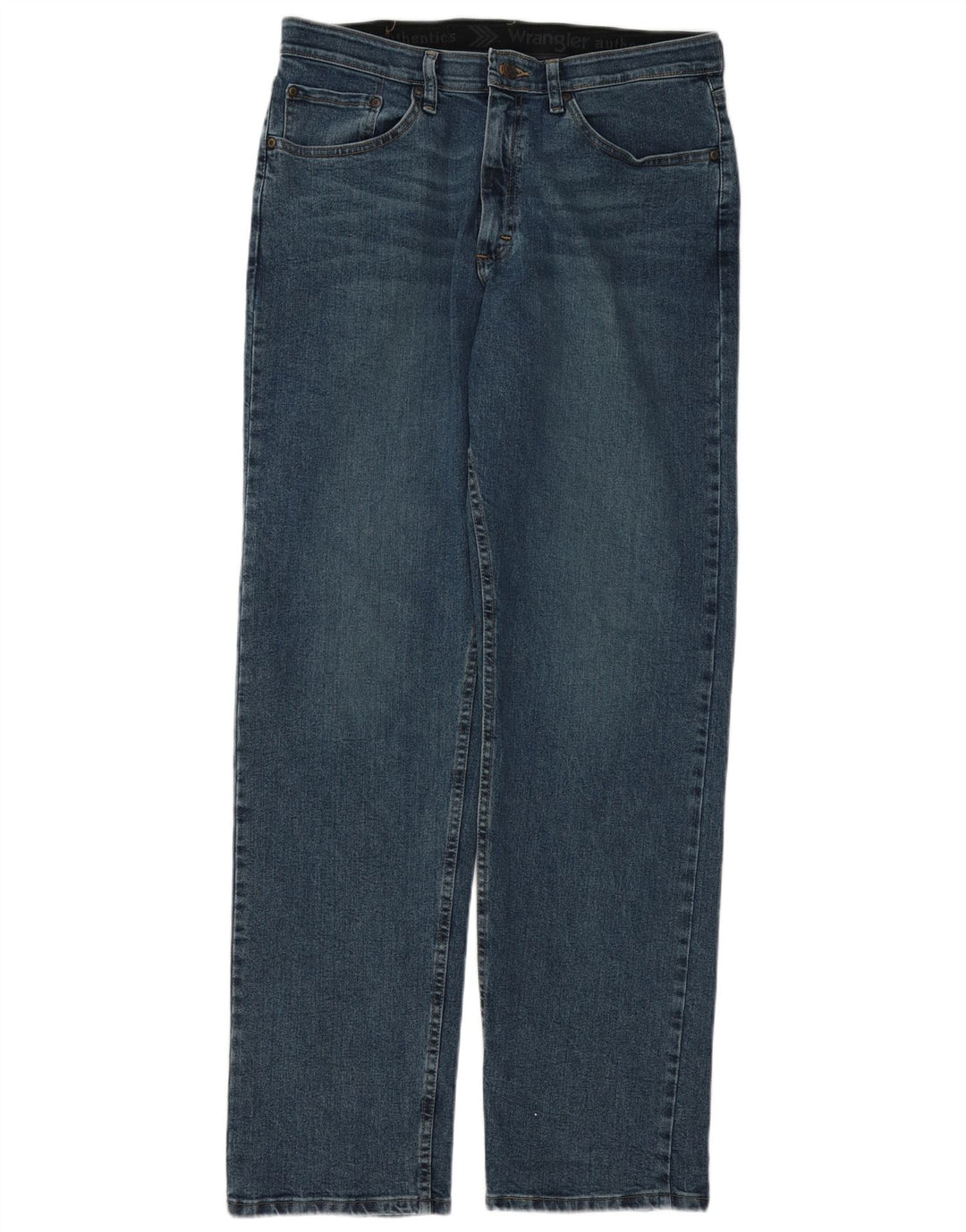 Wrangler muške ravne traperice W32 L34 plavi pamuk