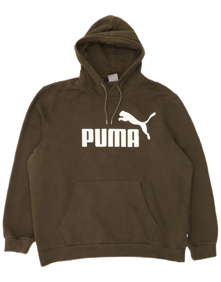 Puma muška majica s kapuljačom XL, kaki pamuk