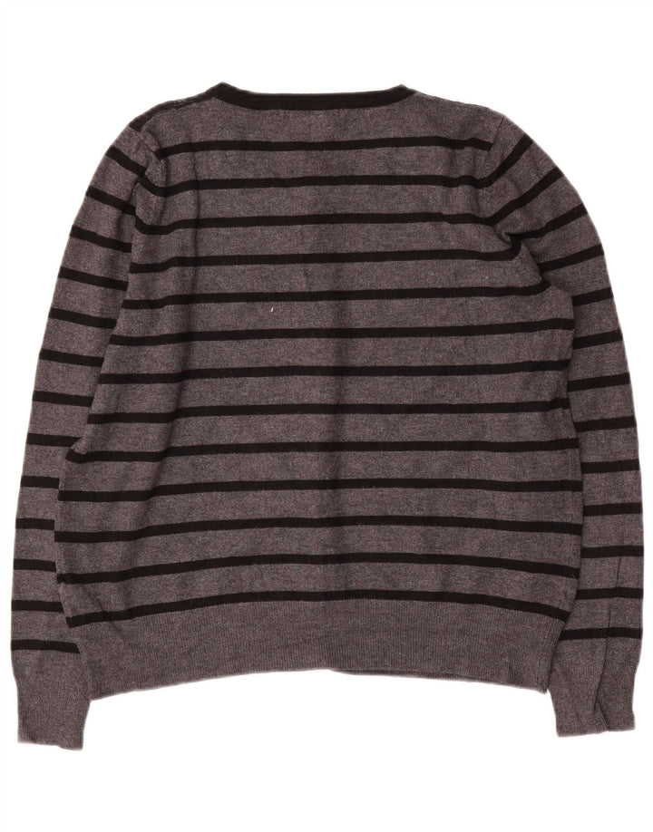 MARKS & SPENCER Ženski kratki kardigan pulover UK 14 srednje sive pruge