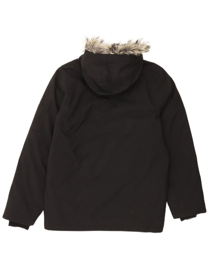 Adidas muška parka jakna s kapuljačom UK 36 Mala crna najlonska