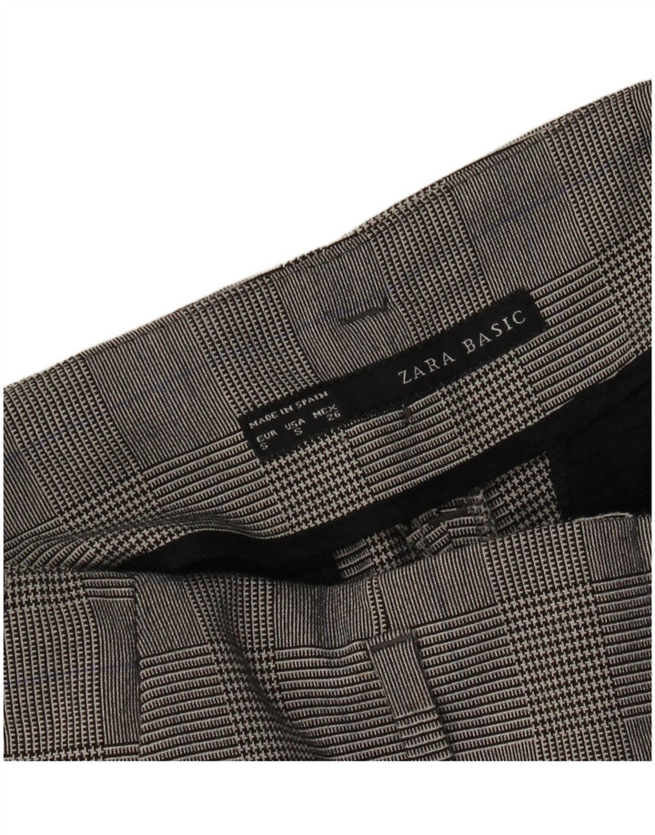 Zara ženske uske skraćene hlače, male W26 L25, sive houndstooth