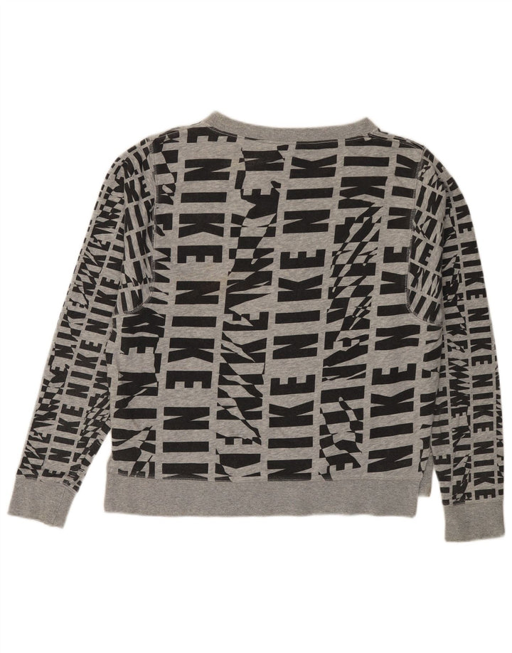 NIKE Ženski džemper s grafičkim motivima UK 14 srednje sivi pamuk