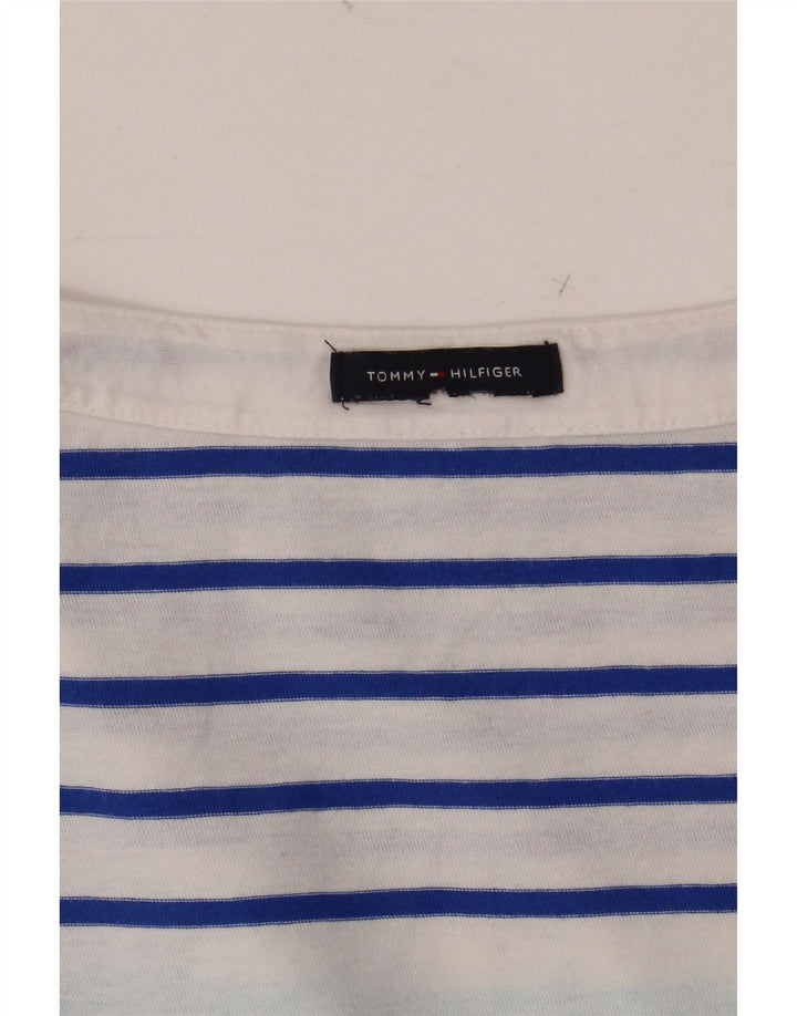 TOMMY HILFIGER Ženska majica s 3/4 rukavima UK 12 srednje plave pruge