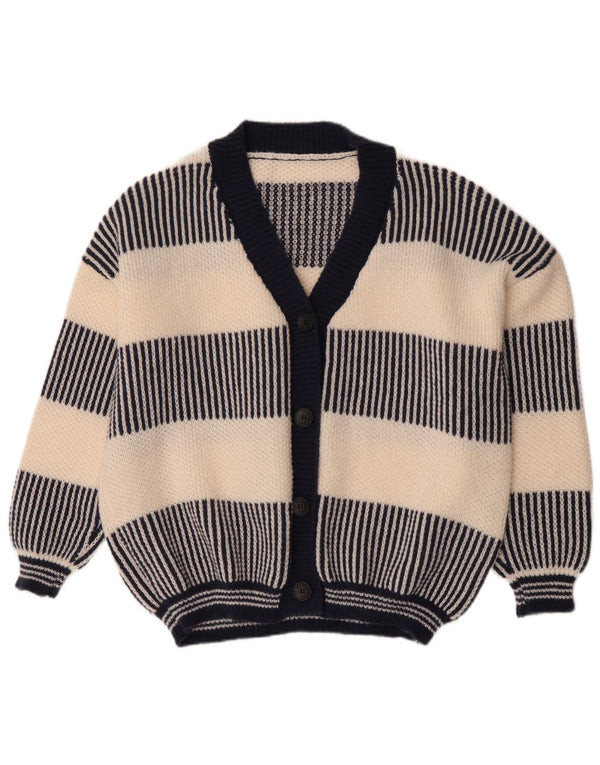 Vintage ženski kardigan džemper UK 18 XL tamnoplavi na pruge