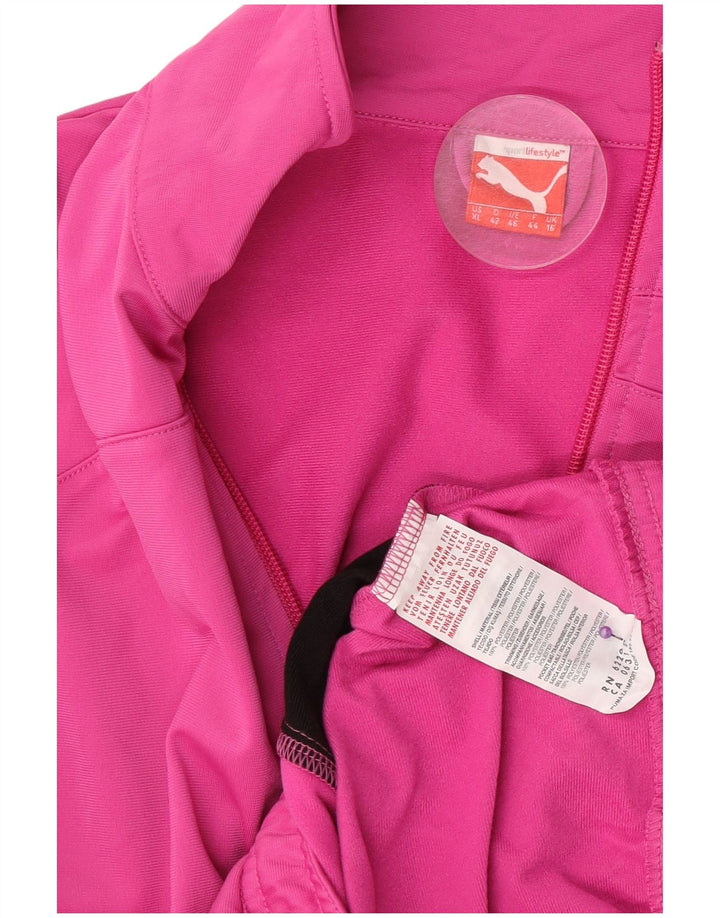 Puma ženska gornja jakna trenirke UK 16 Large Pink Colourblock Poliester