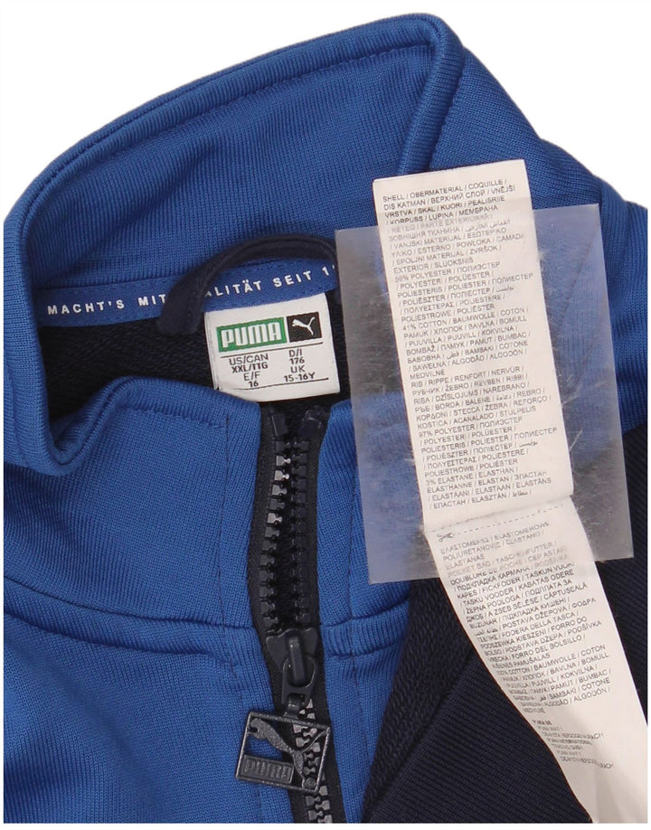 PUMA Gornja jakna trenirke za dječake 15-16 godina tamnoplava poliesterska boja