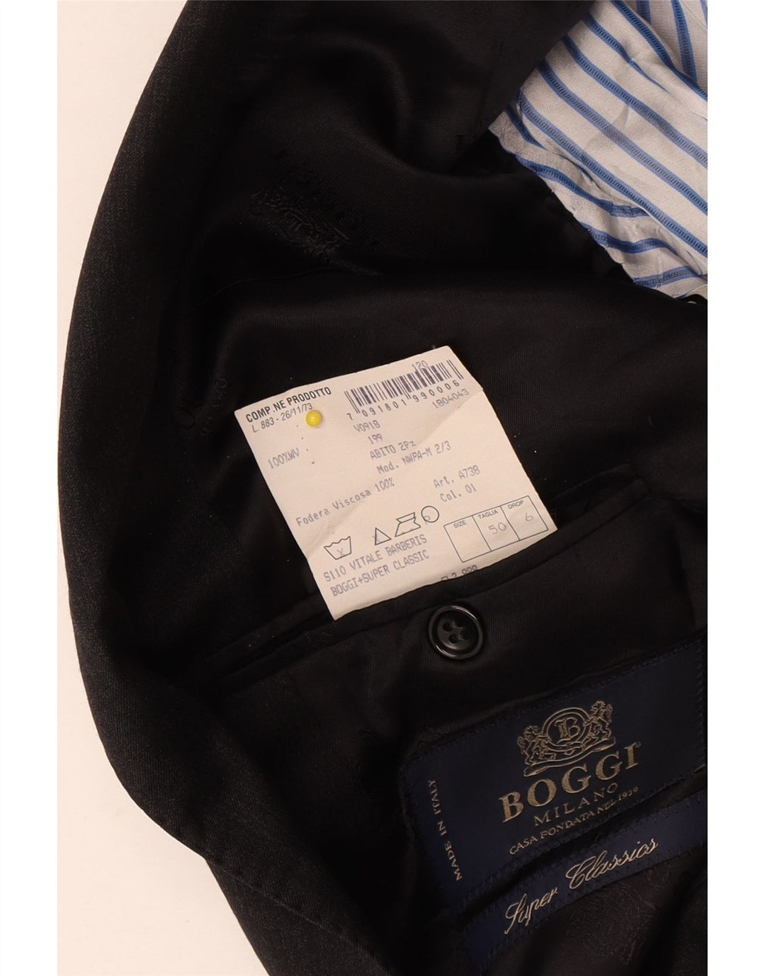 Boggi Mens Milano sako sa 3 gumba IT 50 velika siva vunena