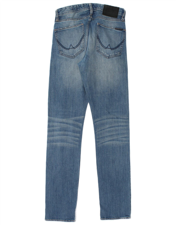 SUPERDRY Mens Distressed Slim Jeans W28 L32 Blue Cotton