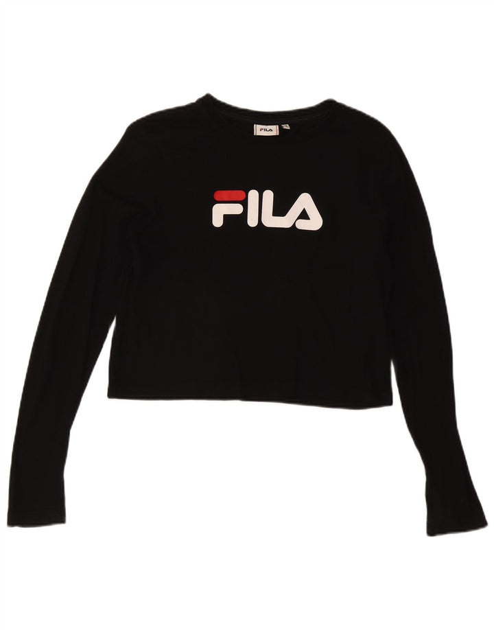 FILA ženska majica dugih rukava s kratkim rukavima UK 14 srednje crna