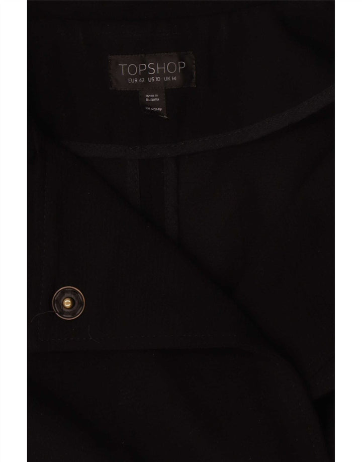 Topshop ženski preveliki kaput UK 14 veliki crni poliester