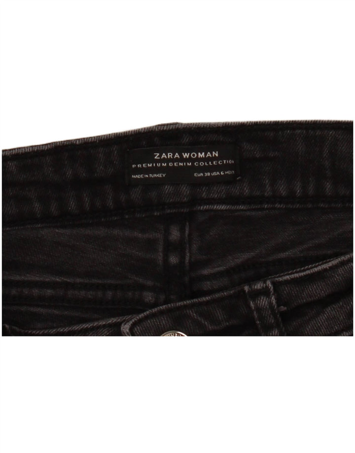 Zara ženske uske traperice s otkinutim izgledom EU 38 male W29 L26 sive cvjetne