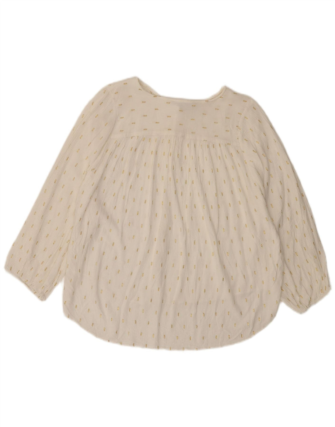 Zara ženska prevelika košulja bluza 3/4 rukava UK 14 Large Off White S točkama