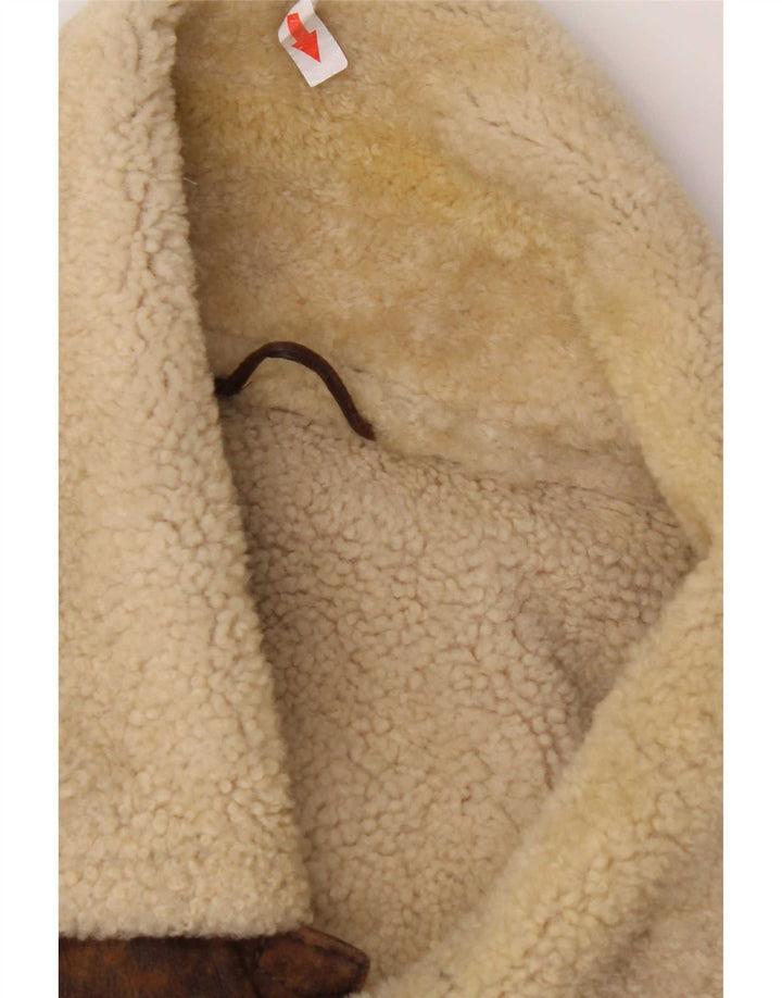 Marlboro Classics Mens Shearling Jacket UK 42 XL Smeđa ovčja koža