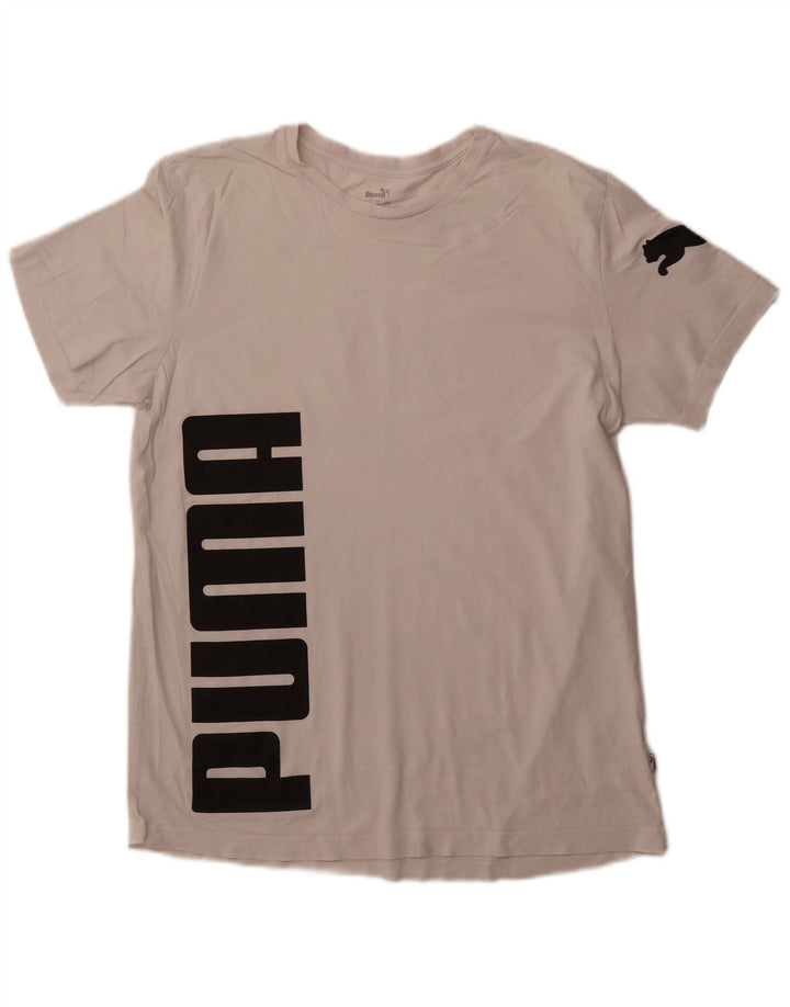 PUMA Mens Graphic T-Shirt Top Large White Cotton