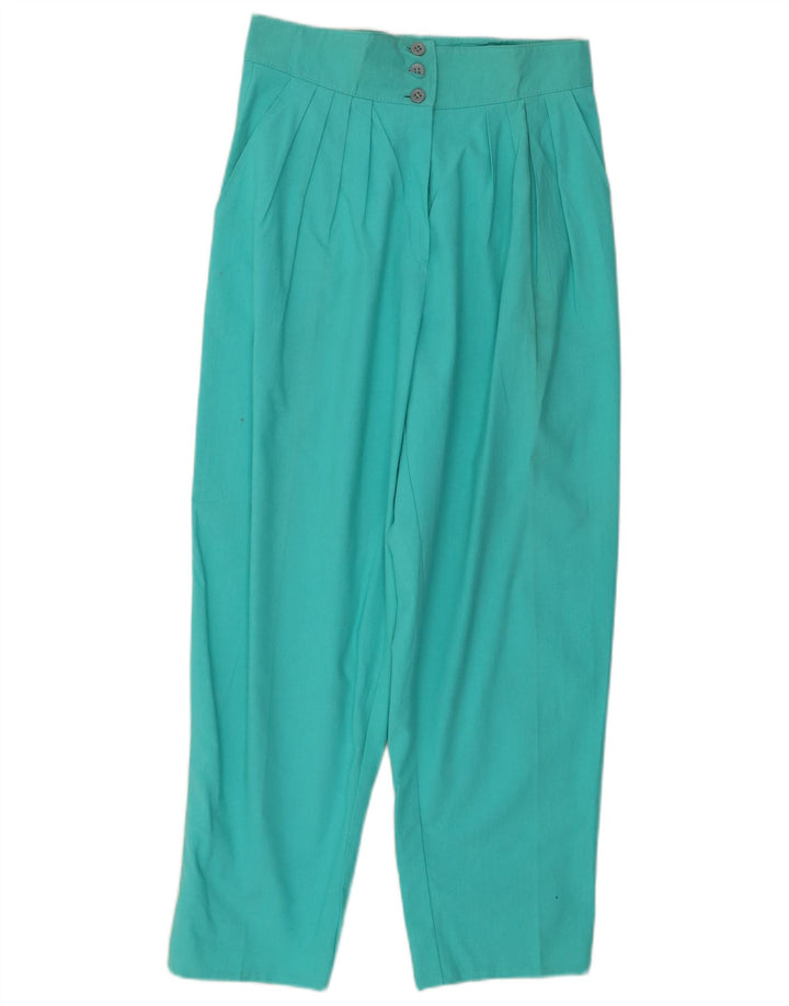 VINTAGE ženske chino hlače visokog struka W28 L27 tirkizni pamuk