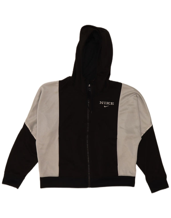 Nike veliki ženski pulover s kapuljačom s patentnim zatvaračem UK 10 Small Black Colourblock