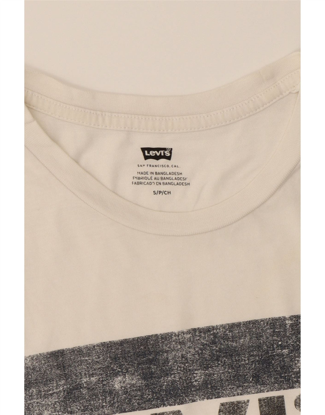 LEVI'S Mens Graphic T-Shirt Top Small White Cotton Vintage Levi's and Second-Hand Levi's from Messina Hembry 