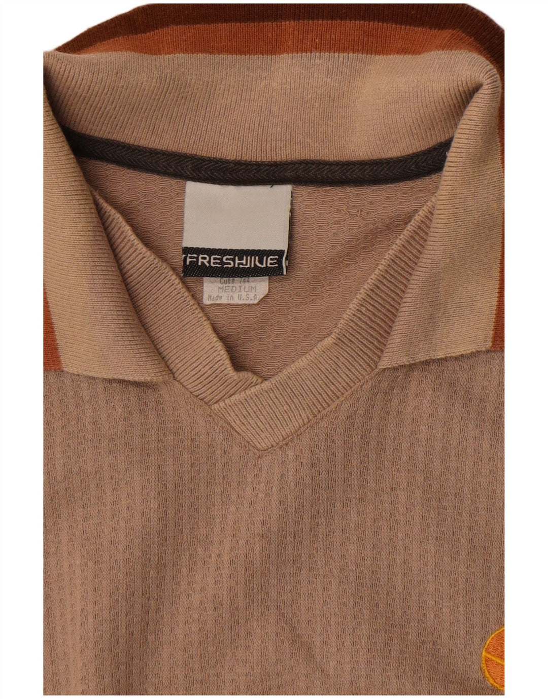 Vintage muška polo majica srednje boje, pamuk na pruge